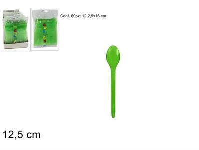 CUCCHIAINI PLASTICA VERDE MELA 60pz