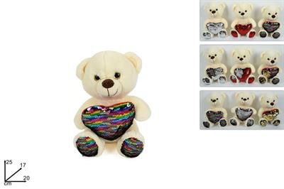 PELUCHE ORSO 25cm PAILLETTES