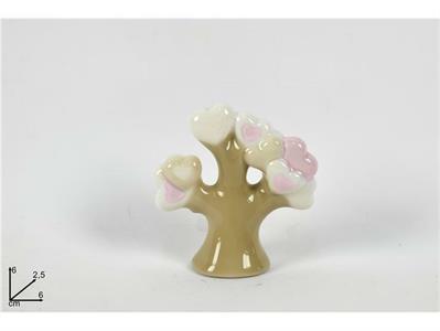 ALBERO C/CUORI ROSA 6cm