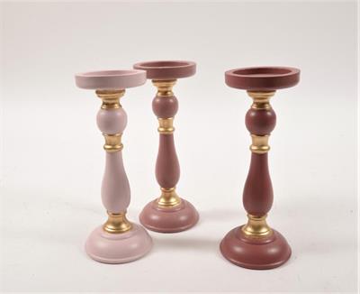 PORTACANDELA LEGNO 26cm ROSA ASS.