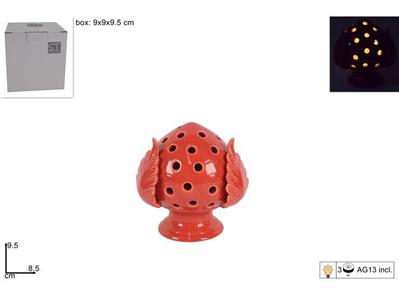 PUMO C/LUCE 9,5cm ROSSO TRAFORATO