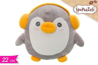 PELUCHE PINGUINO C/CUFFIE SOFT 22cm