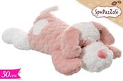 PELUCHE CANE SDRAIATO ROSA 50cm C/ORECCHIE LUNGHE