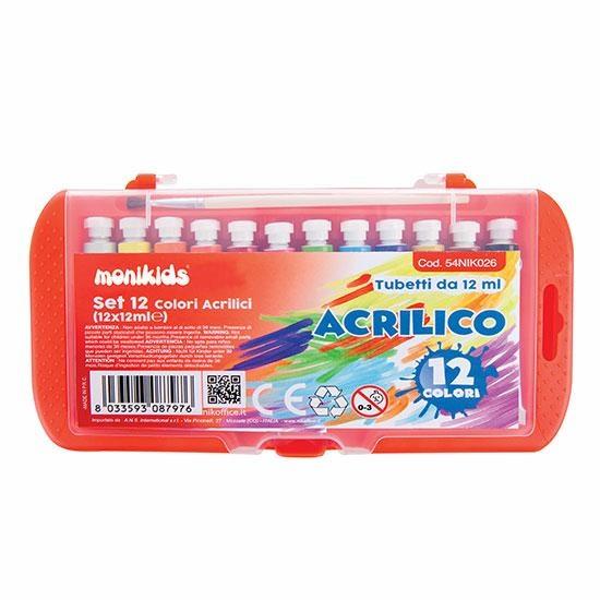 COLORI ACRILICI 12ml 12 TUBI