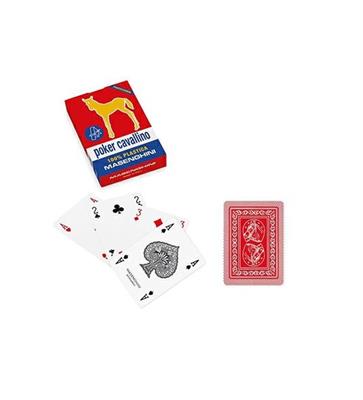 CARTE POKER CAVALLINO ORO ROSSE PLASTICA