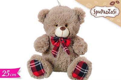 PELUCHE ORSO 25cm FIOCCO SCOZZESE