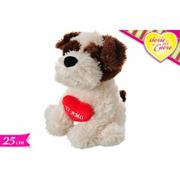 PELUCHE CANE C/CUORE 25cm