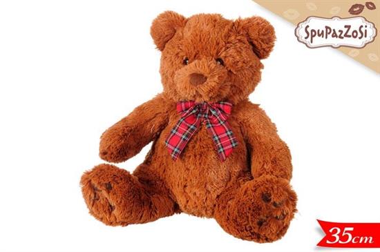 PELUCHE ORSO 35cm C/FIOCCO MARRONE