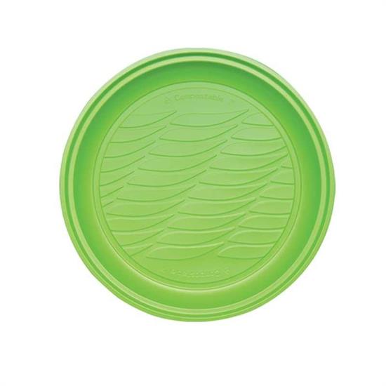 PIATTI BIOPLASTICA DESSERT VERDE 20pz