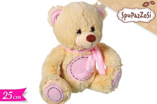 PELUCHE ORSO 25cm DECO ROSA