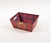 CESTINO CARTA RED TARTAN 31x24 H.14cm