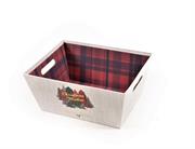 CESTINO CARTA WHITE TARTAN 31x24 H.14cm