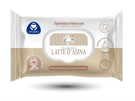 SALVIETTINE BABY LATTE ASINA 72pz