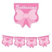 FESTONE BATTESIMO BABY ROSA SAGOMATO 6mt