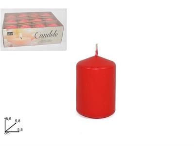 CANDELA CILINDRO ROSSO 6x8