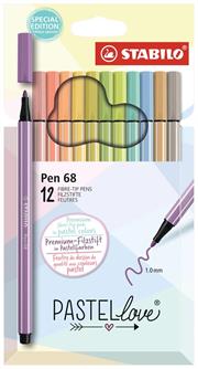 STABILO PEN68 12 colori PASTEL NEW