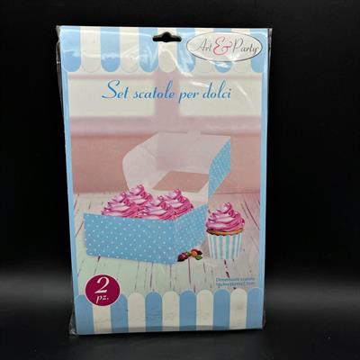 BOX P/CUPCAKE 2pz AZZURRO