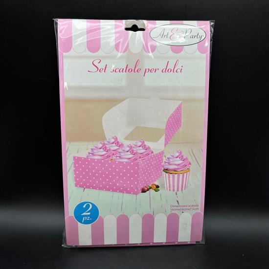 BOX P/CUPCAKE 2pz ROSA