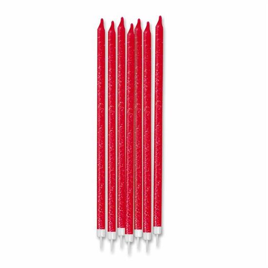 CANDELE MATITA GLITTER ROSSO 12pz