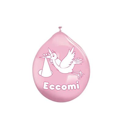 PALLONCINI MEDIUM 20pz ECCOMI ROSA 10'/26cm