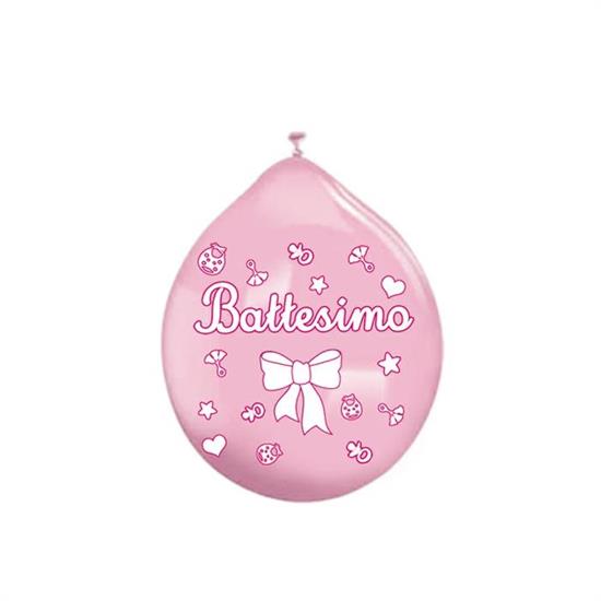 PALLONCINI MEDIUM 20pz BATTESIMO ROSA 10'/26cm