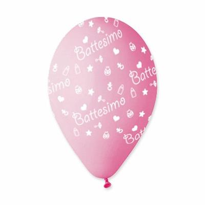 PALLONCINO BATTESIMO ROSA 12'/30cm