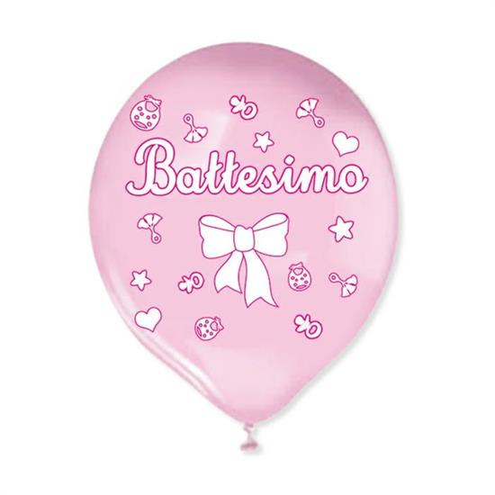 PALLONCINI LARGE 20pz BATTESIMO ROSA.