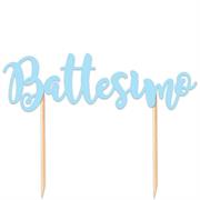 CAKE TOPPER BATTESIMO CELESTE 20x13cm