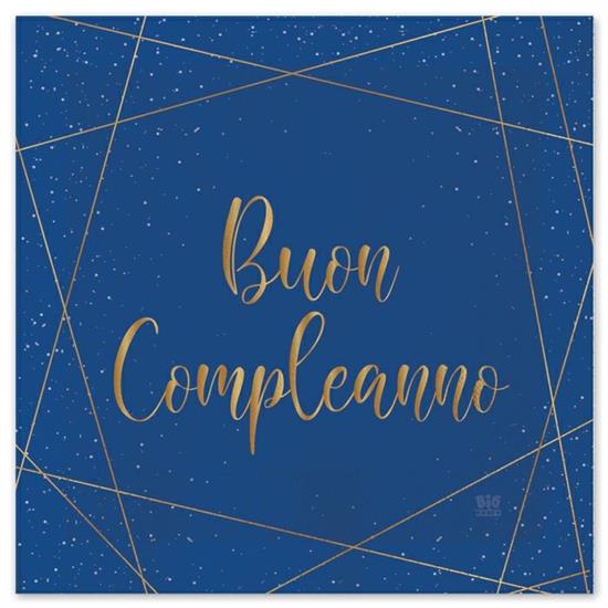 TOVAGLIOLI COMPLEANNO BLU GOLD 20pz 33x33