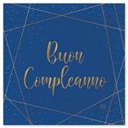 TOVAGLIOLI COMPLEANNO BLU GOLD 20pz 33x33