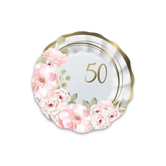 PIATTI 50' ANNIVERSARIO FLORAL 8pz 20cm