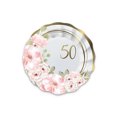 PIATTI 50' ANNIVERSARIO FLORAL 8pz 20cm