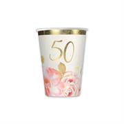 BICCHIERI 50' ANNIVERSARIO FLORAL 8pz