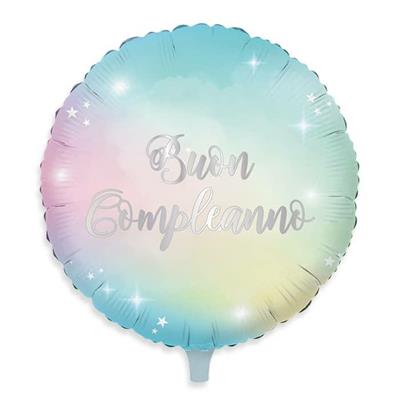 MYLAR 45cm COMPLEANNO SOFT RAINBOW