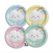 PIATTI RAINBOW CLOUD 8pz MIX 18cm