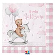 TOVAGLIOLI BATTESIMO BEAR ROSA 20pz