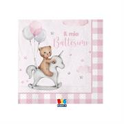 MINI TOVAGLIOLI BATTESIMO BEAR ROSA 20pz