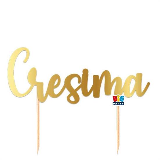 CAKE TOPPER CRESIMA ORO 20x17cm