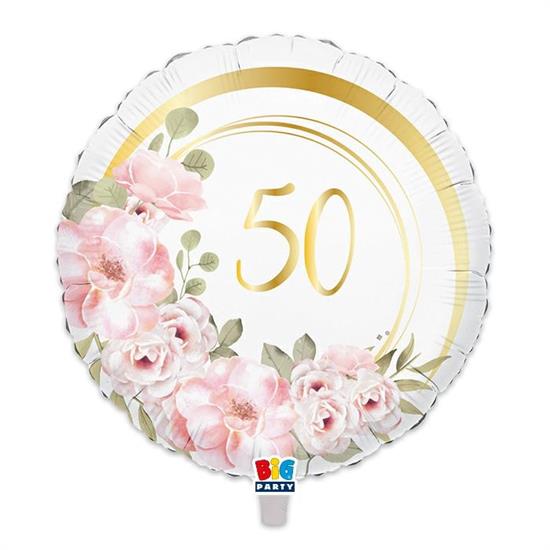 MYLAR 45cm 50' ANNIVERSARIO FLORAL