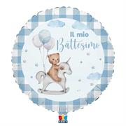 MYLAR 45cm BATTESIMO BEAR CELESTE