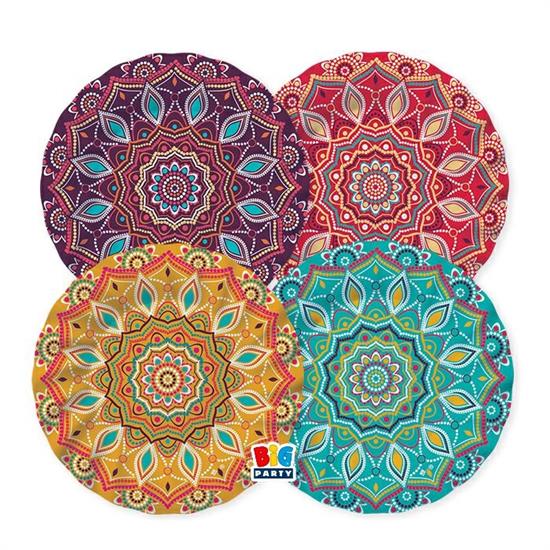 PIATTI MANDALA 20cm 8pz MIXCOLOR