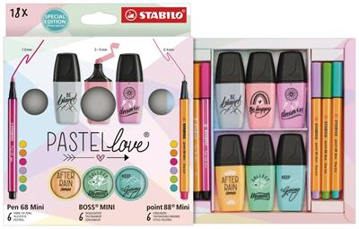 STABILO COFANETTO 18pz PASTEL LOVE