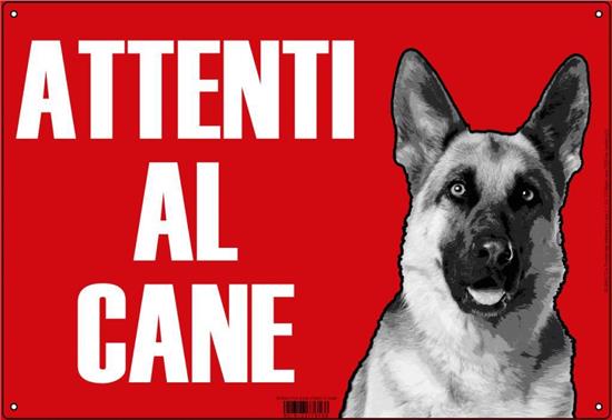 CARTELLO 31x45 ATTENTI AL CANE