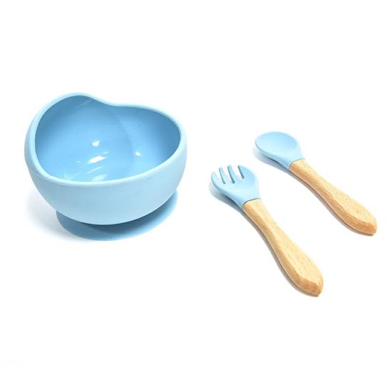 SET PAPPA CELESTE 3pz CIOTOLA SILICONE A VENTOSA