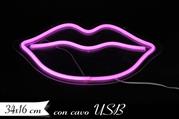 DECORAZIONE LUMINOSA LABBRA 34x16cm USB