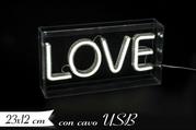 DECORAZIONE LUMINOSA LOVE 23x12cm USB