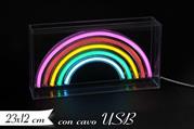 DECORAZIONE LUMINOSA ARCOBALENO 23x12cm USB