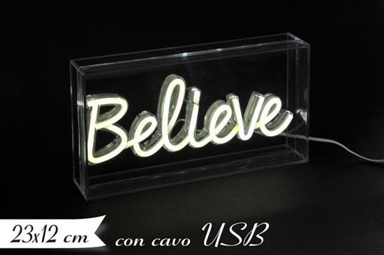 DECORAZIONE LUMINOSA BELIEVE 23x12cm USB