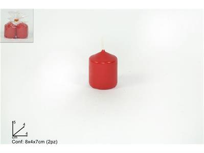 CANDELA 5x4cm 2pz ROSSA