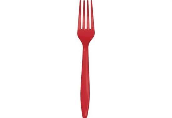 FORCHETTE PLASTICA ROSSO 24pz